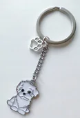 Breloki - Breloczek Brelok Do Kluczy Biały Pies Maltańczyk - miniaturka - grafika 1