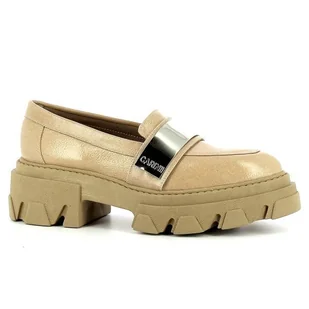 Beżowe mokasyny na platformie CARINII - Carinii - Mokasyny damskie - miniaturka - grafika 1