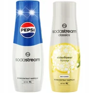 Syropy i koncentraty owocowe - Zestaw Syropów do saturatora SODASTREAM mieszanka smaków 2x440ml PEPSI+BEZ - miniaturka - grafika 1