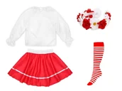 Dresy i komplety dla dziewczynek - ZESTAW NARODOWY BIAŁO-CZERWONY 134-140 4el - miniaturka - grafika 1