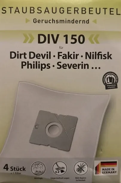 Worek do odkurzacza tekstylny 4szt plus filtr phillips severin amica