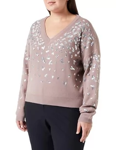 NALLY Damski sweter z dzianiny 11019451-NA02, kolor taupe srebrny, XL/XXL, szarobrązowy, srebrny, XL-XXL - Swetry damskie - miniaturka - grafika 1