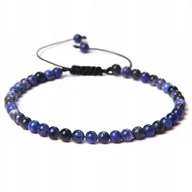 Bransoletki - Bransoletka Damska Kamień Naturalny Lapis Lazuli 4 mm Koraliki Regulowana - miniaturka - grafika 1