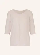 Moda i Uroda OUTLET - Marc Cain Bluzki Z Mieszanki Materiałów Z Rękawami 3/4 beige - miniaturka - grafika 1