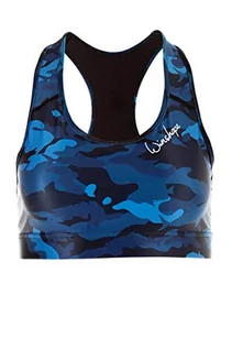 Biustonosze - WINSHAPE Winshape Damski funkcjonalny biustonosz sportowy SB101, nadruk, styl All-Fit, Camo-Blue, L SB101-Camo-Print - grafika 1