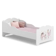 Łóżka dla dzieci i młodzieży - Łóżko dziecięce ANNA z materacem 160x80 Dziewczynka z jednorożcem - miniaturka - grafika 1
