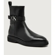 Botki damskie - Calvin Klein Skórzane botki - miniaturka - grafika 1