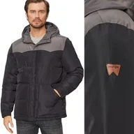 Kurtki męskie - Wrangler Puffer Jacket Black kurtka puchowa puchówka z kapturem XL - miniaturka - grafika 1