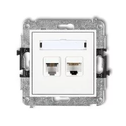 Karlik Gniazdo telefoniczno komputerowe Biały MGTK - Gniazdka elektryczne - miniaturka - grafika 1
