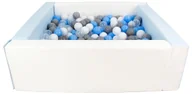 Suche baseny - Kwadratowy suchy basen z ekoskóry z 300 piłeczkami (biały, niebieski (pastel)/biały, transparentny, pudrowy niebieski/baby blue, szary) - miniaturka - grafika 1