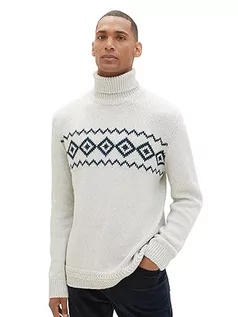 Swetry męskie - TOM TAILOR sweter męski, 34154 - Vintage Beige Twotone Neps, S - grafika 1