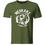 Koszulki męskie - GiTees, Koszulka Wędkarz Z Krwi I Ości. Prezent Dla Wędkarza, zielona, rozmiar XXL - miniaturka - grafika 1