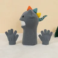 Czapki dla dzieci - TEMU 2 szt. dla Chłopców Dinozaur: Czapka + Rękawiczki, Dwuczęściowy Zestaw, Czapka z Kominem, Balaclava, Dzianinowa Czapka, Ciepła Czapka - miniaturka - grafika 1