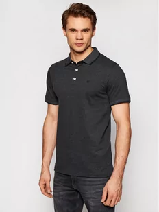 Jones Jack Polo Paulos 12136668 Czarny Slim Fit - Koszulki męskie - miniaturka - grafika 1