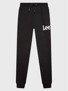 Spodnie i spodenki dla dziewczynek - Lee Spodnie dresowe LEE0011 Czarny Regular Fit - miniaturka - grafika 1