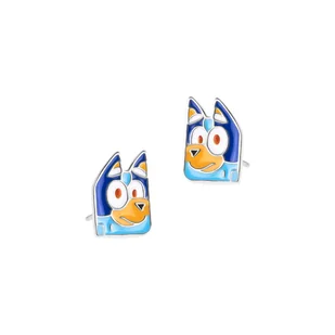 Kolczyki srebrne 925 z emalią Bluey Niebieski Piesek dla małej damy PREZENT - Kolczyki - miniaturka - grafika 1