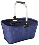Kosze wiklinowe - Kosz Piknikowy Składany Koszyk Na Zakupy Torba Jeans L - miniaturka - grafika 1