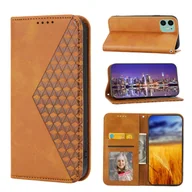 Portfele - Do etui iPhone 12, skórzane etui z klapką z portfelem z paskiem Żółty - miniaturka - grafika 1