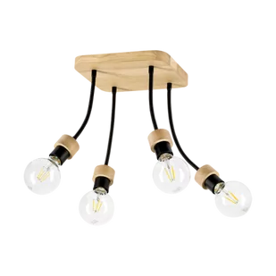 Britop Regulowana LAMPA sufitowa ALLUMER FLEX 5414474 metalowa OPRAWA elastyczna czarna drewno - Lampy sufitowe - miniaturka - grafika 1
