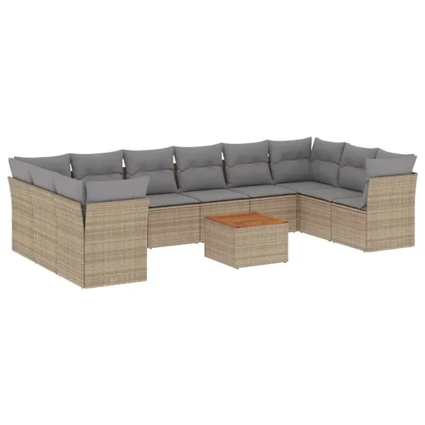 Zestaw mebli ogrodowych modułowych z rattanem PE 62 x 62 x 69 cm, beżowy