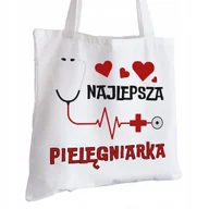 Torby i wózki na zakupy - Torba Bawełniana biała dla Pielęgniarki Prezent ekologiczna Trwały Nadruk - miniaturka - grafika 1