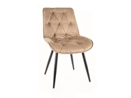 Krzesła - Krzesło do jadalni CHERRY II VELVET beżowe tapicerowane Signal - miniaturka - grafika 1