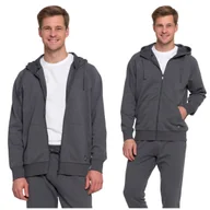 Bluzy męskie - BLUZA MĘSKA KLASYCZNA ROZPINANA GŁADKA Z KAPTUREM WYGODNA MORAJ M - miniaturka - grafika 1