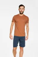 Piżamy damskie - Piżama Press 39749-22X Rudo-Niebieska - miniaturka - grafika 1