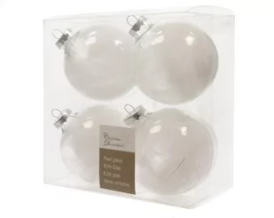Bombka dekoracyjna przezroczysta z piórkiem 7cm - Bombki - miniaturka - grafika 1