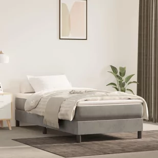 vidaXL Materac kieszeniowy jasnoszary 100x200 aksamit - Materace - miniaturka - grafika 1