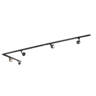 Lampy sufitowe - QAZQA Nowoczesny system szynowy czarny 5-punktowy 1-fazowy - Gissi - miniaturka - grafika 1