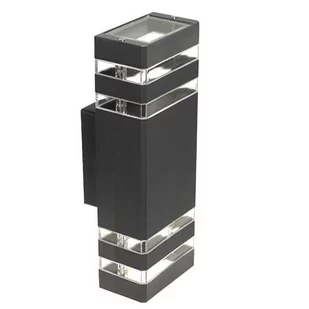 Prostokątna podwójna lampa Santa metal zewnętrzna antacyt - Lampy ogrodowe - miniaturka - grafika 1