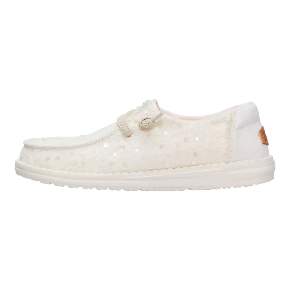 HeyDude Damskie Lekkie Mokasyny Buty Półbuty Wsuwane Wendy Sequin Lace 40