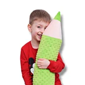 Kołdry i poduszki dla dzieci - Kredka pluszowa zagłówek długa poduszka ochraniacz zielona - miniaturka - grafika 1