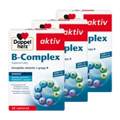 Witaminy i minerały - Zestaw Doppelherz aktiv B-Complex, 3 x 30 tabletek - miniaturka - grafika 1