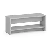 Wyposażenie sportowe i gimnastyczne - Ławka szatniowa z półką na obuwie, wzmocniona, 1000 mm, szara - miniaturka - grafika 1