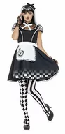 Fartuchy i rękawice kuchenne - Halloween kostium gotyckiego stylu bohatera, czarny i biały, z sukienką, fartuchem i ozdobą głowy - miniaturka - grafika 1