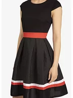 Sukienki - ApartFashion Sukienka damska, luźna sukienka wieczorowa, czarno-czerwono-biała, normalna, Czarno-czerwono-biały, S - miniaturka - grafika 1