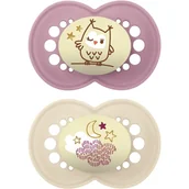 Smoczki uspokajające - MAM Original Night 6m+ smoczek Girl 2 szt. - miniaturka - grafika 1