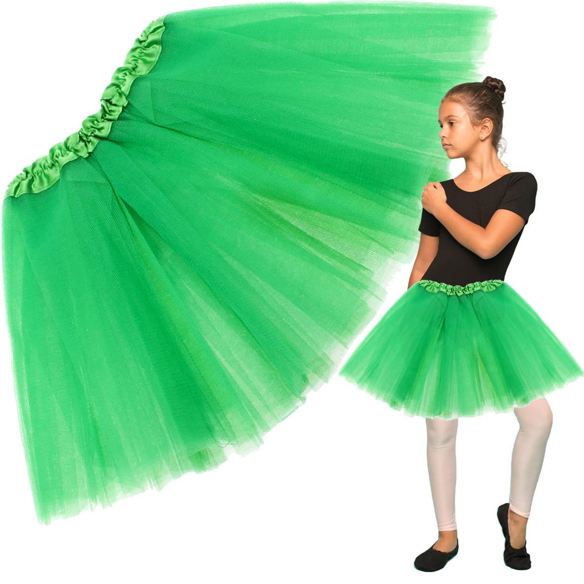 Spódniczka spódnica tiulowa tutu dla dziewczynki zielona rozkloszowana