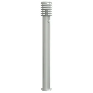 Lampa ogrodowa na słupku, z czujnikiem, srebrna, 110 cm, stal - Lampy ogrodowe - miniaturka - grafika 1