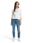 Spodenki damskie - Tom Tailor Dżinsy - Slim fit - w kolorze niebieskim - miniaturka - grafika 1