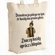 Torby i wózki na zakupy - Torba bawełniana premium na zakupy 1670 Demokracja Polega Na Tym - miniaturka - grafika 1