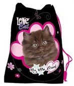 Plecaki worki - Majewski Worek na obuwie My little friend Love cat - miniaturka - grafika 1