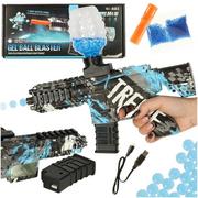 Zabawki konstrukcyjne - Pistolet na kulki żelowe wodne karabin niebieski zasilanie bateryjne USB 550szt. 7-8mm - miniaturka - grafika 1