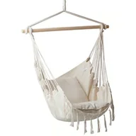 Fotele i krzesła ogrodowe - Krzesło brazylijskie z poduszkami 100 x 90 cm ecru PATIO - miniaturka - grafika 1