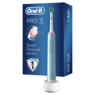 Szczoteczki elektryczne - Braun Oral-B Pro 3 3700 CrossAction Niebieski - miniaturka - grafika 1