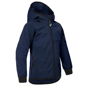 Dziecięca kurtka softshell bez ocieplenia elastyczna Basic, Tm. Niebiesko-czarny - Odzież trekkingowa damska - miniaturka - grafika 1