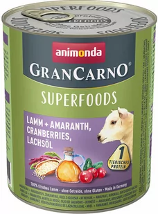 Animonda GranCarno Adult Superfoods, 6 x 800 g - Jagnięcina, amarantus, żurawina, olej z łososia - Mokra karma dla psów - miniaturka - grafika 1