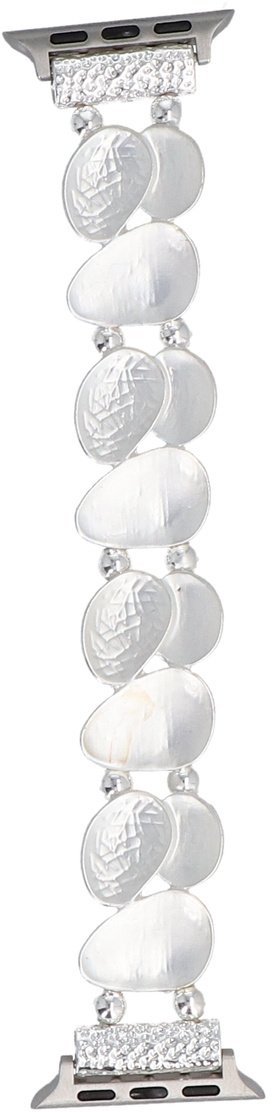 GlacierX bransoleta do smartwatcha Gleam Almond Stretch Bracelet Crystal Cloud do Apple Watch 38/40/41mm Srebrno-Biała